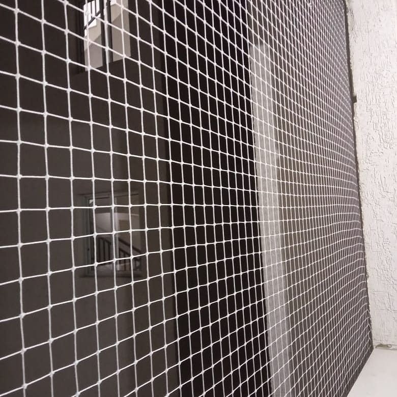 Close view of balcony netting mesh